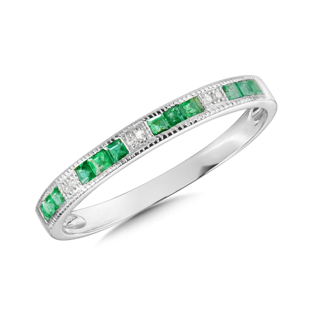 White Gold Emerald and Diamond Ring CCE2556-W - South Shore Diamond ...