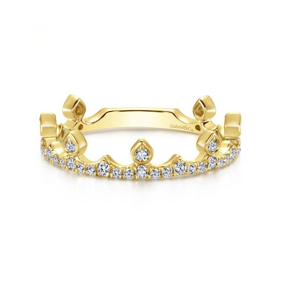 Diamond CROWN Ring .15 Carat tw 10K Two-Tone Gold - Ruby Lane