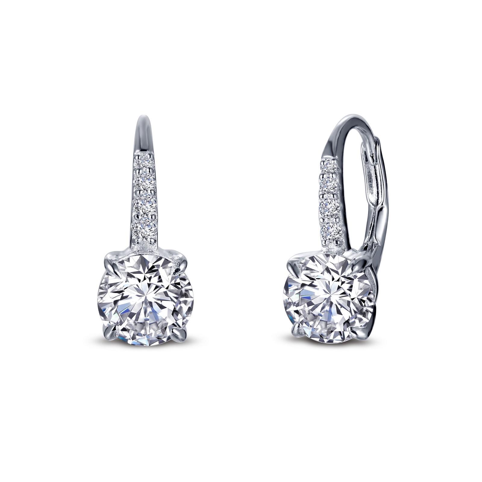 Tanzanite & Diamond Drop Earrings 14K White Gold