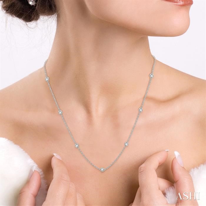 Five Diamond Station Necklace By Lily Flo Jewellery | notonthehighstreet.com